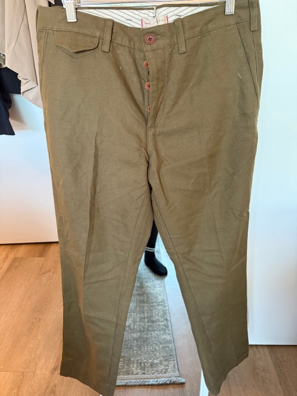 Banana Republic Heritage Olive Trousers Size 32/30 Button Fly